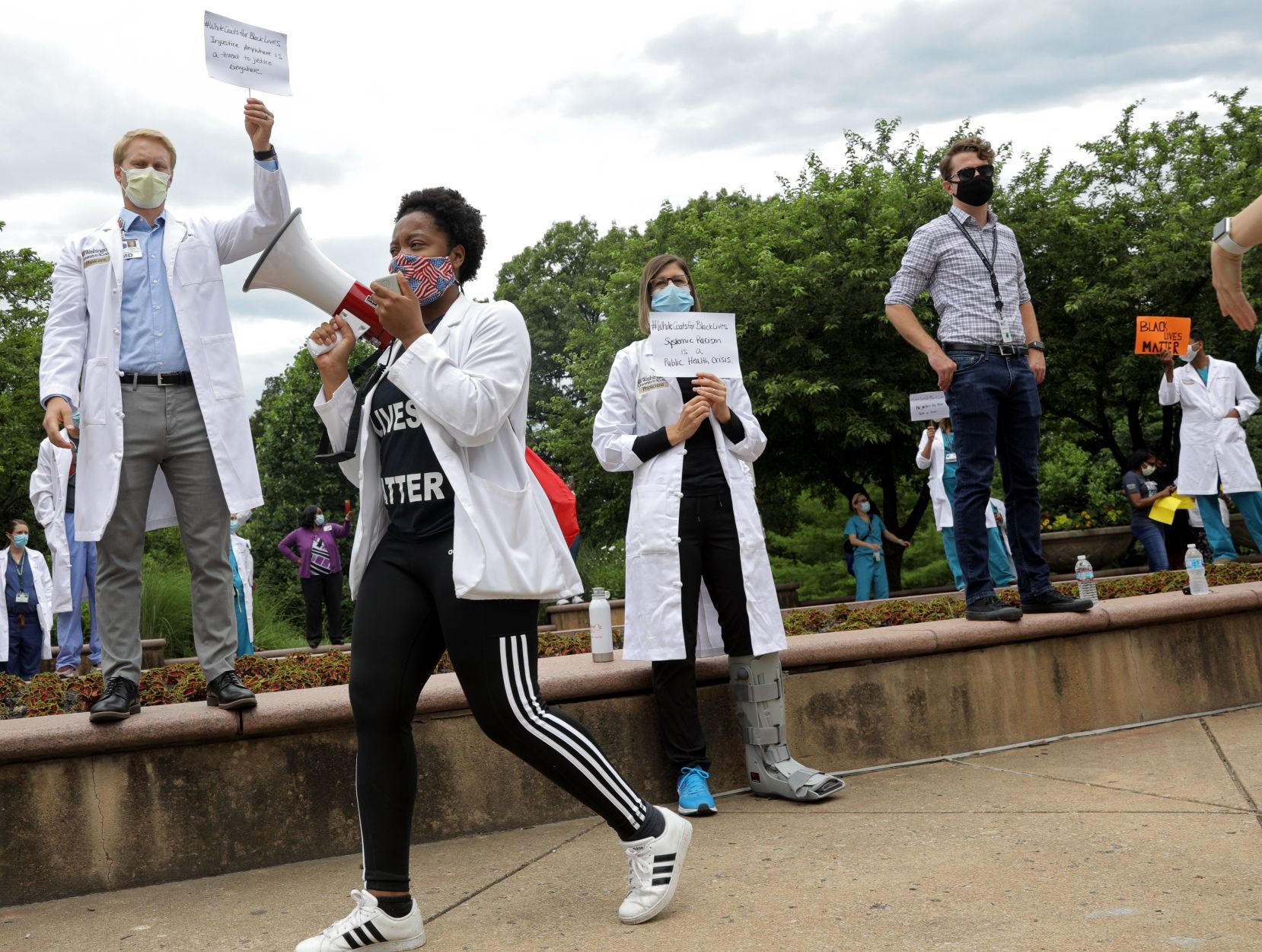 White coats protest for Black Lives Matter